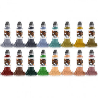 Complete Set of 16 World Famous Ink Sarah Miller's Valhalla Portrait Set 30ml -  Expired product - Sold at a special price
