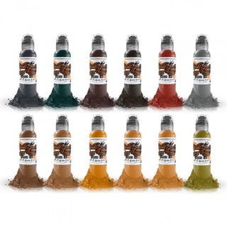 Complete Set of 12 World Famous Ink Earth tone Colour Set 30ml -  Expired product - Sold at a special price